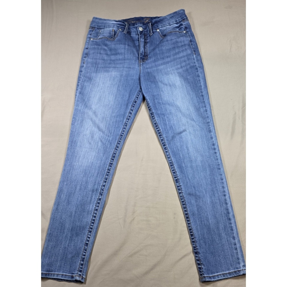 Seven 7 Jeans Womens 16 Slim Straight Comfort Stretch Jeans Medium Wash Blue